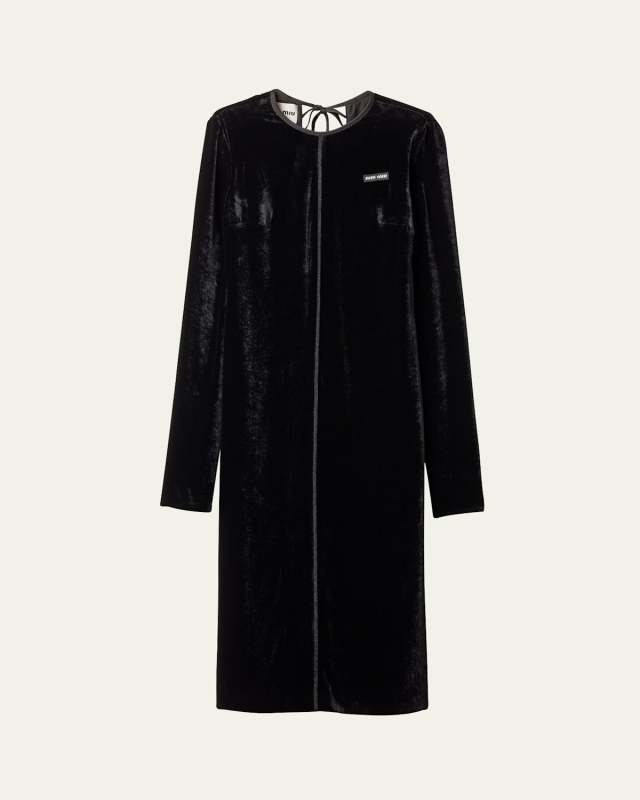 Velvet Tie-Back Midi Dress